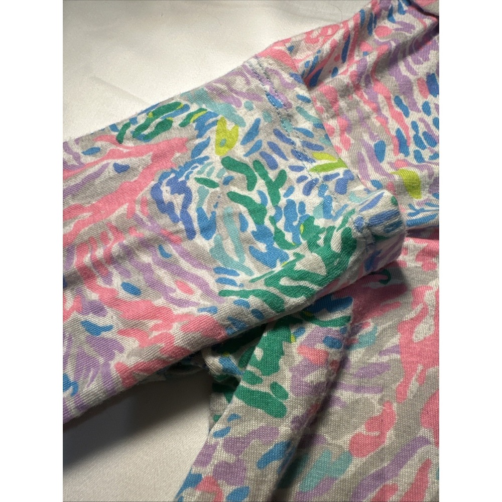 Lilly Pulitzer PJ Knit Button Up Pajama Top Multi Stargazer Pajamas Top Small - Picture 7 of 12